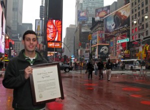 Student in NYC with award